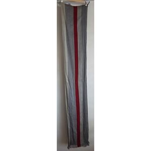 VTG Guillaume de Mons Wool Scarf Grey Red Striped Polka Dot Made in France Wrap